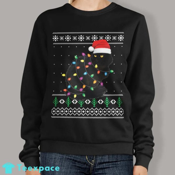 Black Cat Christmas Ugly Sweater