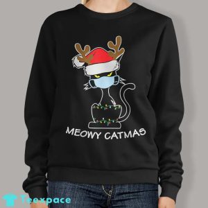 Black Cat With Santa Hat Sweater