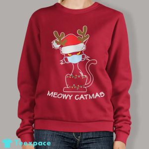Black Cat With Santa Hat Sweater 3