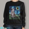 Cat Starry Night Moon and Stars Sweatshirt