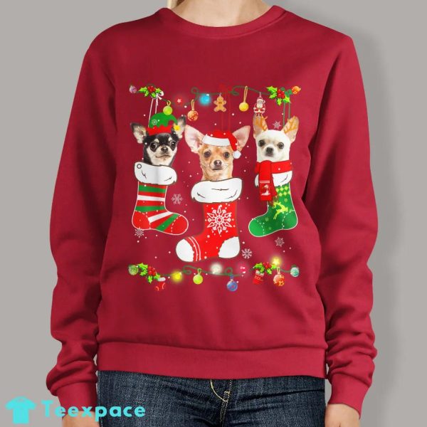 Chihuahua Christmas Lights Sweater