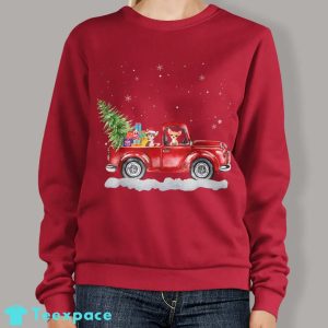 Christmas Chihuahua Ride Red Truck Sweater
