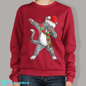 Dabbing Cat Santa Christmas Sweater Catmas Xmas Gift 3