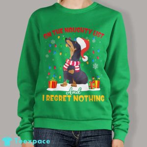 Dachshund Santa On The Naughty List Sweatshirt