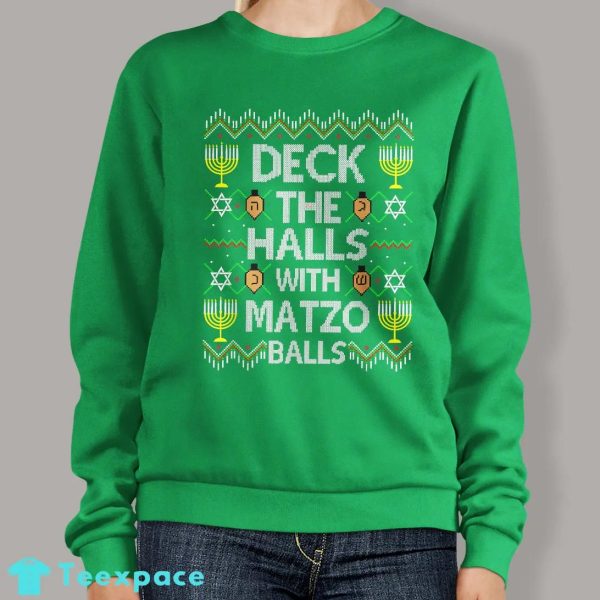 Deck The Halls With Matzo Balls Sweater Gifts For Hanukkah