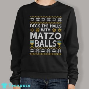 Deck The Halls With Matzo Balls Sweater Hanukkah Presents