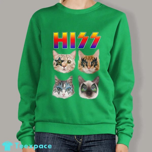 Hiss Funny Cats Kittens Rock Rockin Sweatshirt
