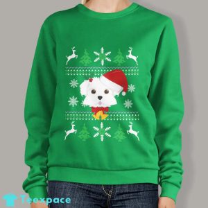 Maltese Dog Ugly Christmas Sweater