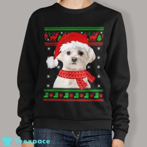 Maltese Dog Ugly Sweater Christmas Puppy Dog Lover