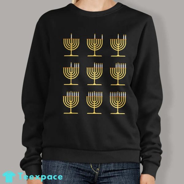 Menorah Judaica Sweater Hanukkah Gift