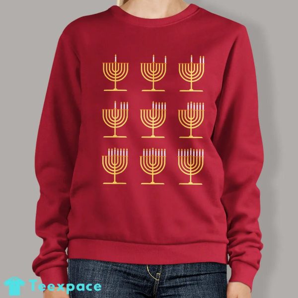 Menorah Judaica Sweater Hanukkah Gift