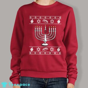 Menorah Sweater Hanukkah Gift