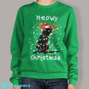 Meowy Christmas Black Cat Sweater