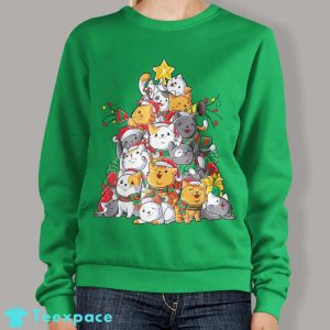 Meowy Christmas Tree Sweater 2