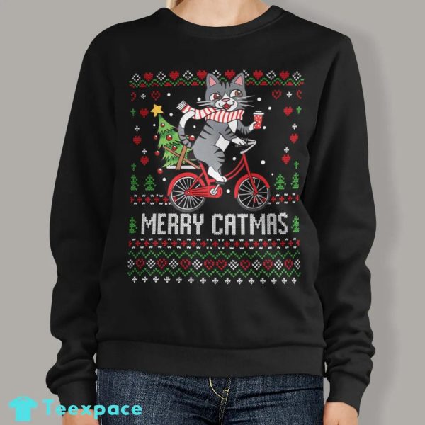 Merry Catmas Cat Lover Christmas Lights Ugly Xmas Sweater