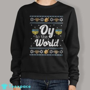 Oy to the World Sweater Ugly Hanukkah Sweater 1