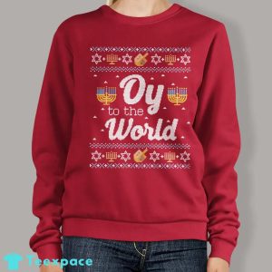 Oy to the World Sweater Ugly Hanukkah Sweater 3