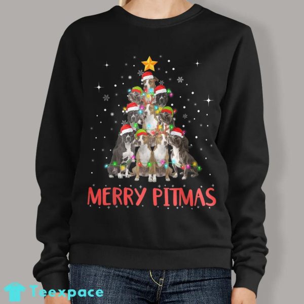 Pitbull Christmas Tree Sweater