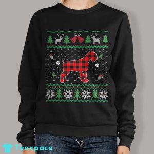 Red Plaid Schnauzer Dog Lover Funny Ugly Christmas Sweater