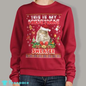 This Is My Christmas Sweater Norwegian Forest Cat 2