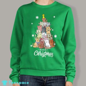 Ugly Christmas Sweater Cat Tree Funny Xmas Cat Lovers