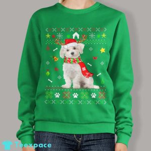 Maltese Puppy Dog Ugly Christmas Sweater