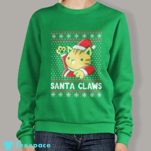 Xmas Ugly Sweater Cat Santa Claws