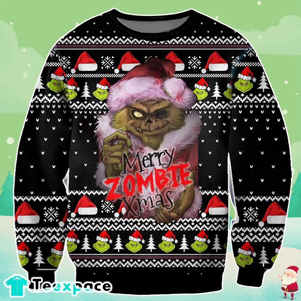 Zombie Grinch Sweater- Christmas Gifts 2023