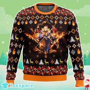 Demon Slayer Rengoku Ugly Christmas Sweater