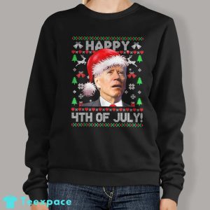 Funny Santa Joe Biden Happy 4th of July Ugly Christmas Sweater