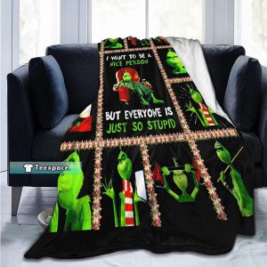Grinch Fleece Blanket 4