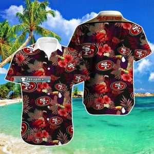 49ers Birds And Flowers Hawaiian Shirt 49ers Gift Ideas