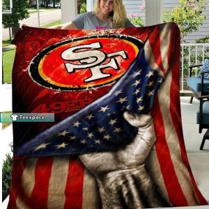 49ers Fleece Blanket Gift For 49ers Die-Hard Fans