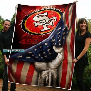 49ers Fleece Blanket Gift For 49ers Die-Hard Fans
