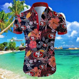 49ers Tropical Flower Hawaiian Shirt Gift For 49ers Fans