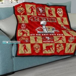 5 Super Bowls SF 49ers Blanket 49ers Gift 2
