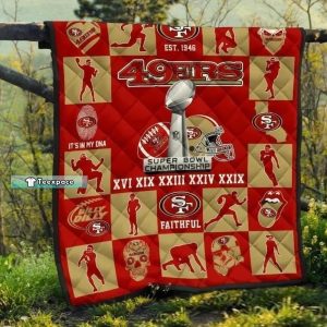 5 Super Bowls SF 49ers Blanket 49ers Gift 3