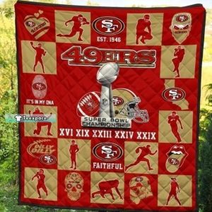 5 Super Bowls SF 49ers Blanket 49ers Gift 7