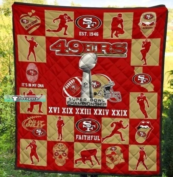 5 Super Bowls SF 49ers Blanket 49ers Gift