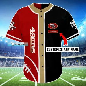Black And Red Custom Name San Francisco 49Ers Baseball Jersey