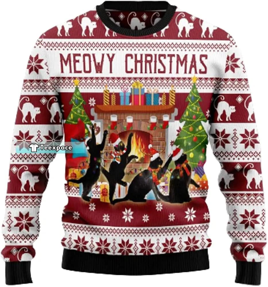 Black Cat Christmas Sweater Gifts For Black Cat Lovers