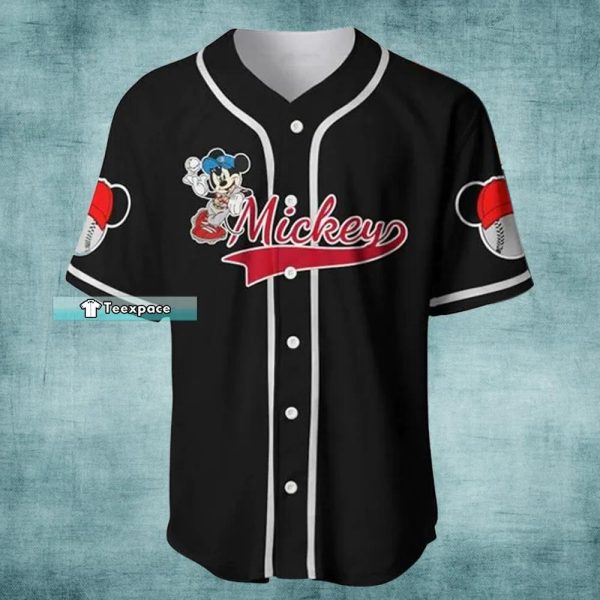 Black Mickey Baseball Jersey Baseball Gift For Boys