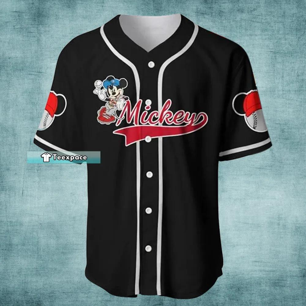 Black Mickey Baseball Jersey Baseball Gift For Boys 2