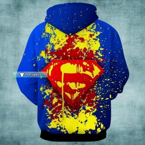 Blue And Yellow Superman Logo Hoodie Superman Gift