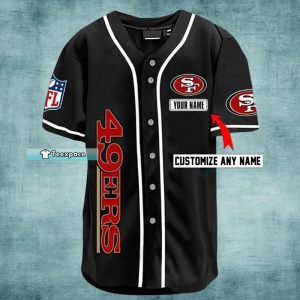 Custom Name Black San Francisco 49ers Baseball Jersey