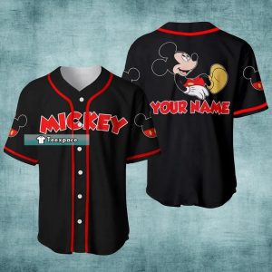 Custom Name Mickey Black Baseball Jersey Personalized Baseball Gift