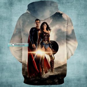 Dawn Of Justice Superman and Wonder Woman Hoodie Superman Gift