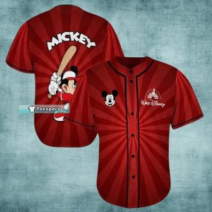 Disney Mickey Mouse Red Baseball Jersey Baseball Fathers Day Gift