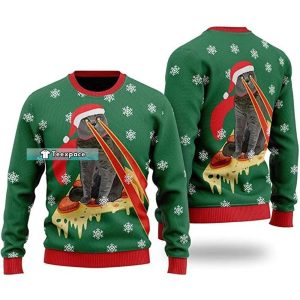 Drax Pizza Cat With Laser Eyes Ugly Sweater