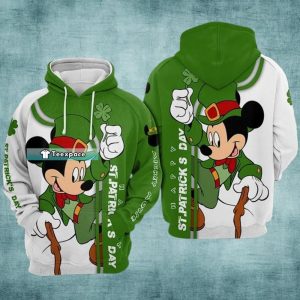 Green Mickey Mouse Hoodie St Patrick Day Irish Gift
